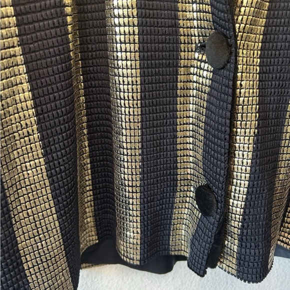 Vintage Brigitte Fashions London Black Gold Jacket Chainmail Velvet L XL - Picture 11 of 15